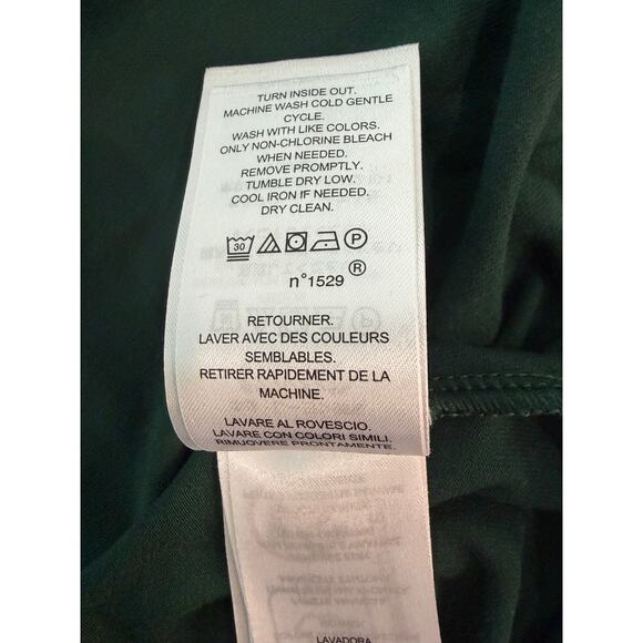 Lauren Ralph Lauren Green Blouse Tie Front Ruched Short Sleeve Size XL NWT - Picture 7 of 7